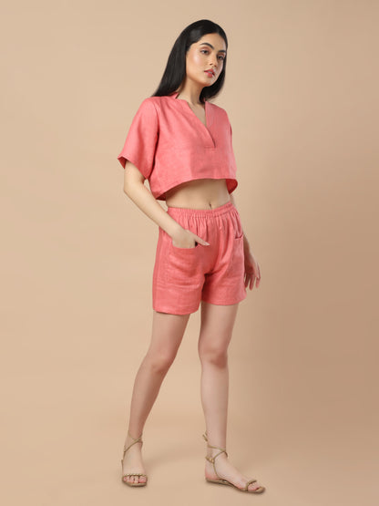 Hanf-Bliss-Set: Crop Top und Shorts