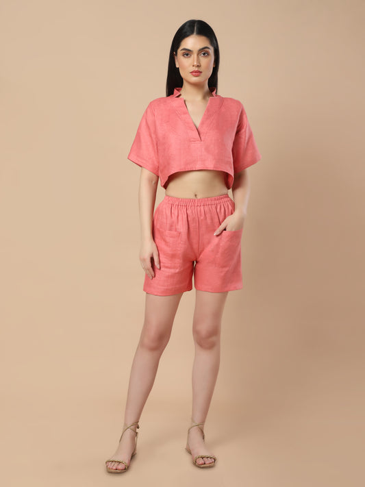 Hanf-Bliss-Set: Crop Top und Shorts