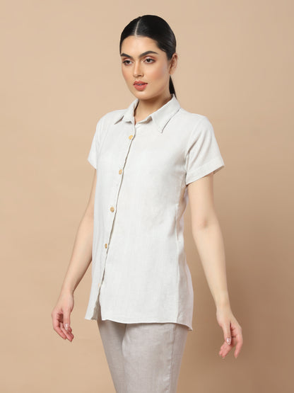 Unmissable Style: Hemp Short Button Shirt