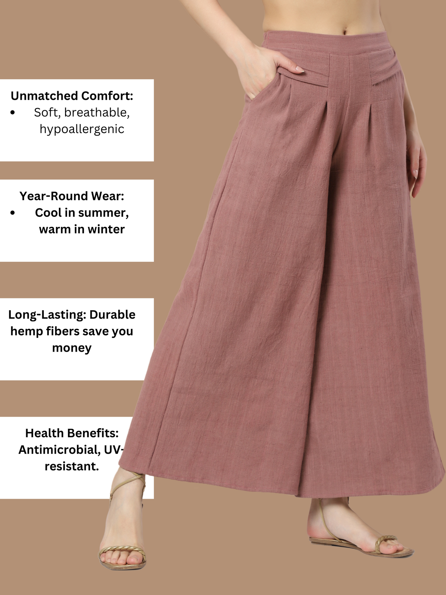 Unmatched Elegance: Hemp Palazzo Pants